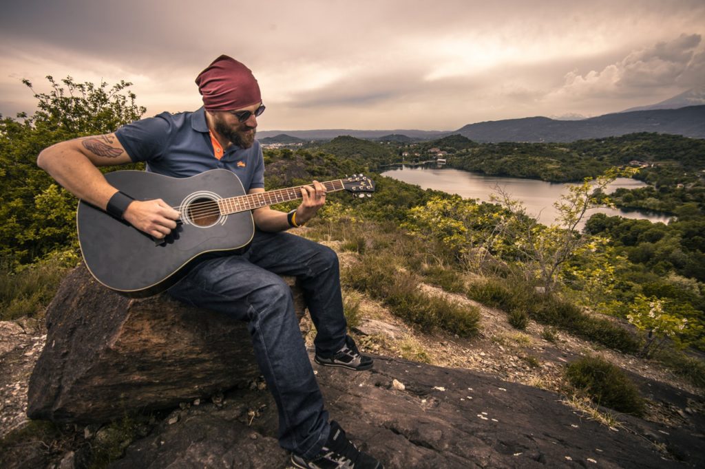 Folksinger Playing Guitar